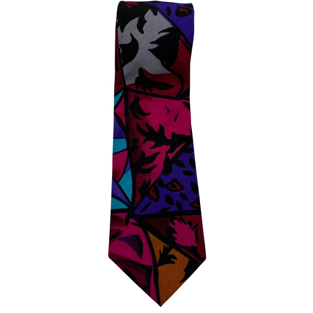 Tanzi by Belle Mens Abstract Geometric Necktie Multicolor Made in USA RN 20152